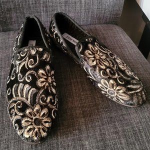 Steve Madden Charmer Loafer Mens 9 Black Gold